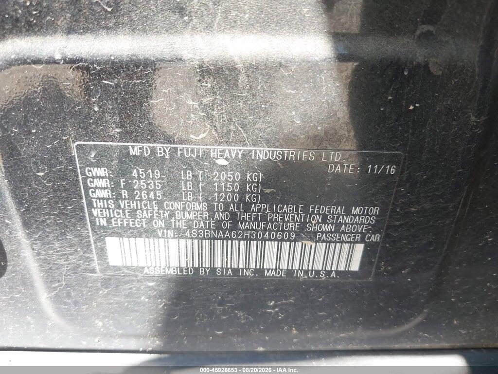 4S3BNAA62H3040609 2017 SUBARU LEGACY photo no. 9