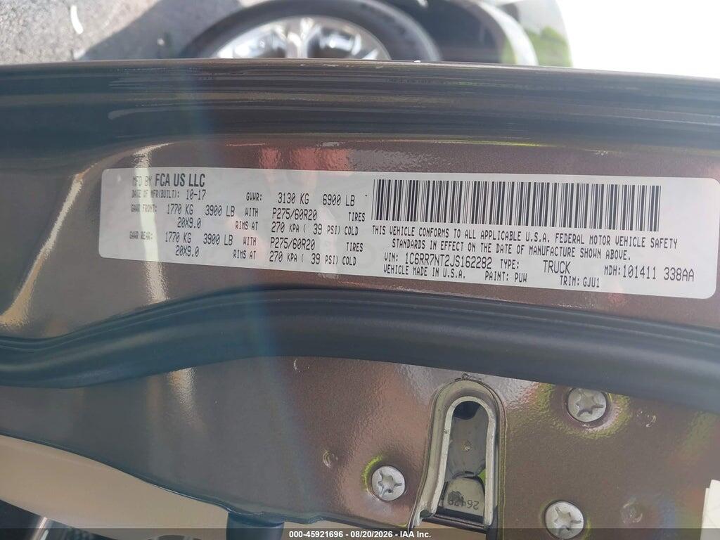 1C6RR7NT2JS162282 2018 RAM 1500 photo no. 9