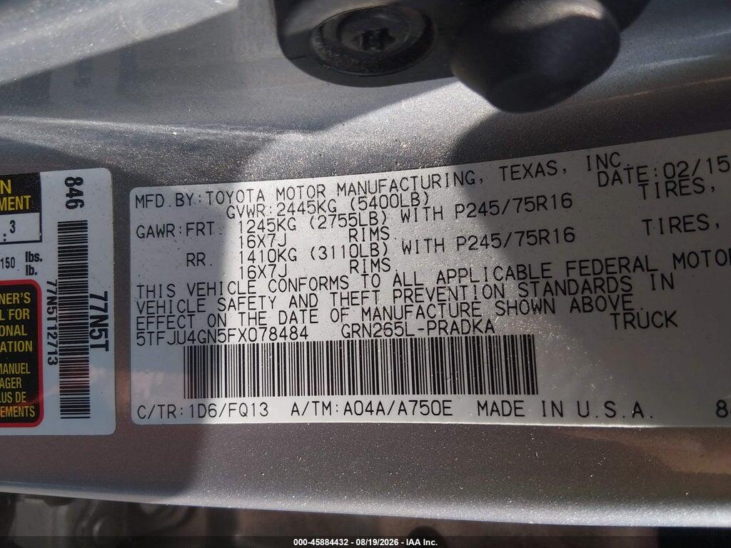 5TFJU4GN5FX078484 2015 TOYOTA TACOMA photo no. 9
