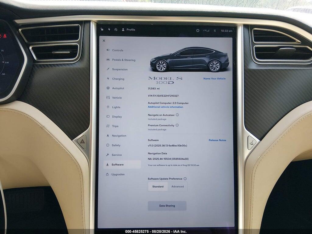 5YJSA1E22HF210327 2017 TESLA MODEL S photo no. 7