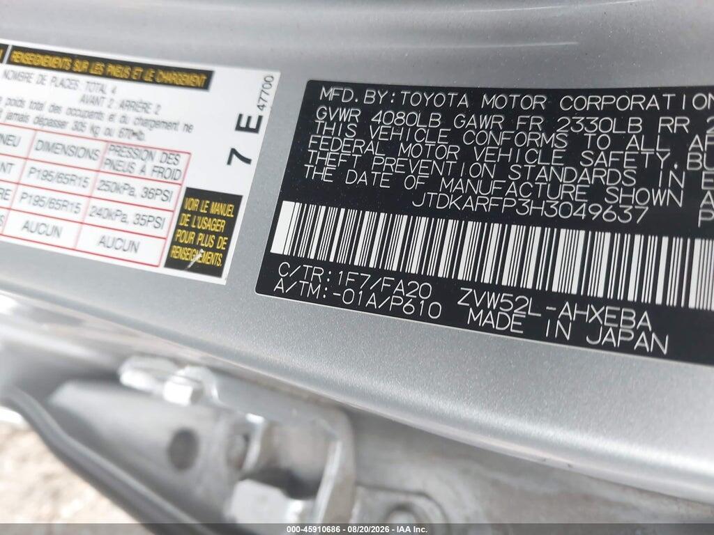 JTDKARFP3H3049637 2017 TOYOTA PRIUS PRIME photo no. 9