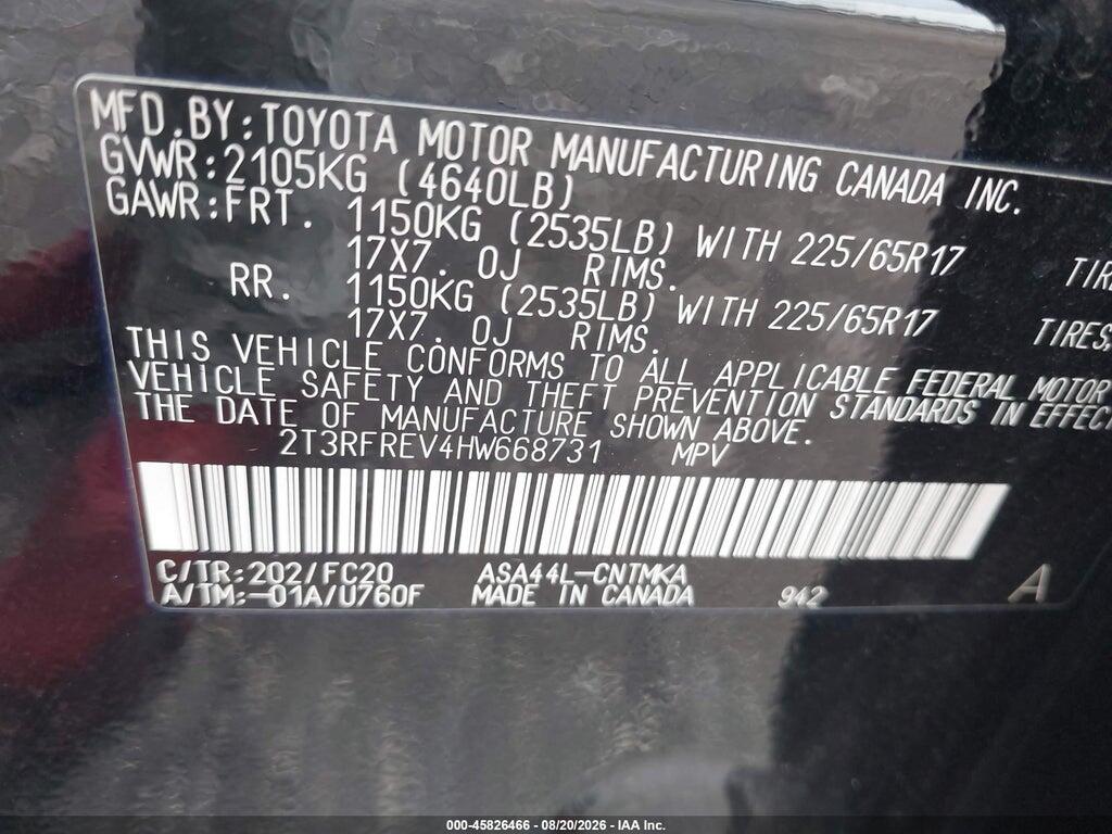2T3RFREV4HW668731 2017 TOYOTA RAV4 photo no. 9