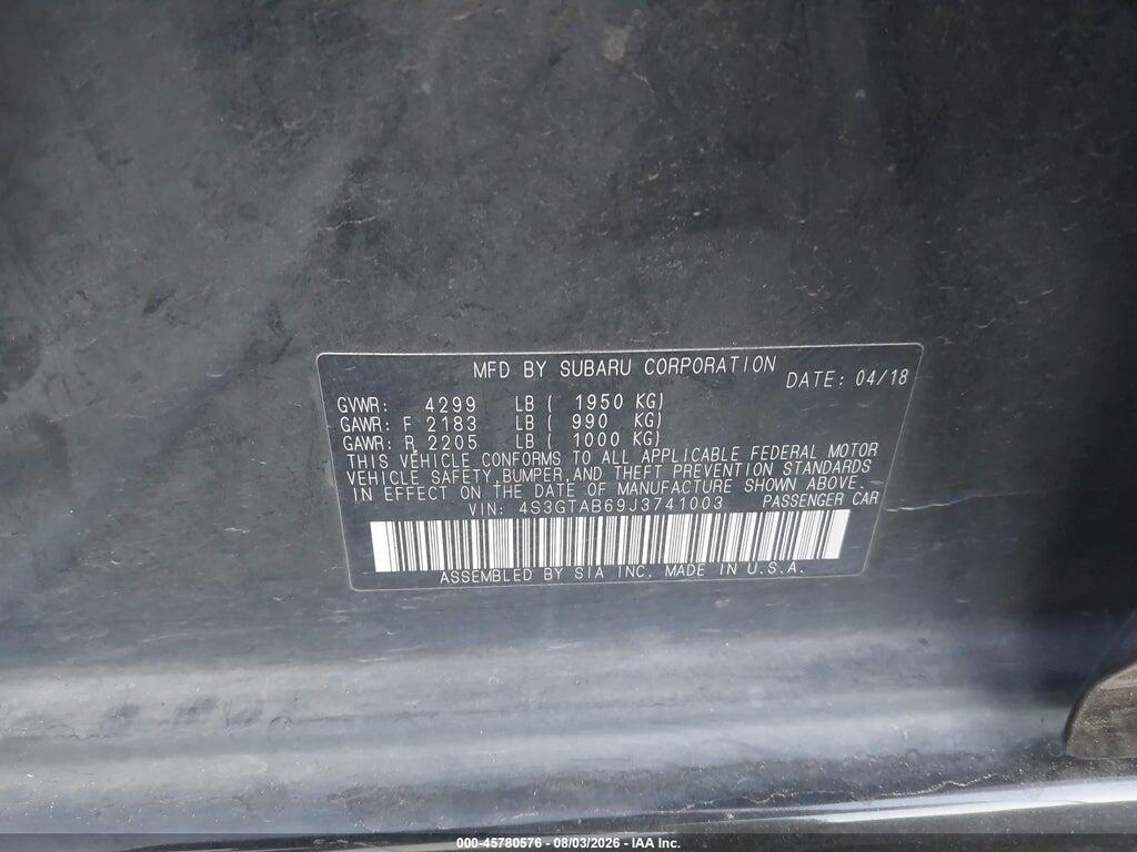 4S3GTAB69J3741003 2018 SUBARU IMPREZA photo no. 9