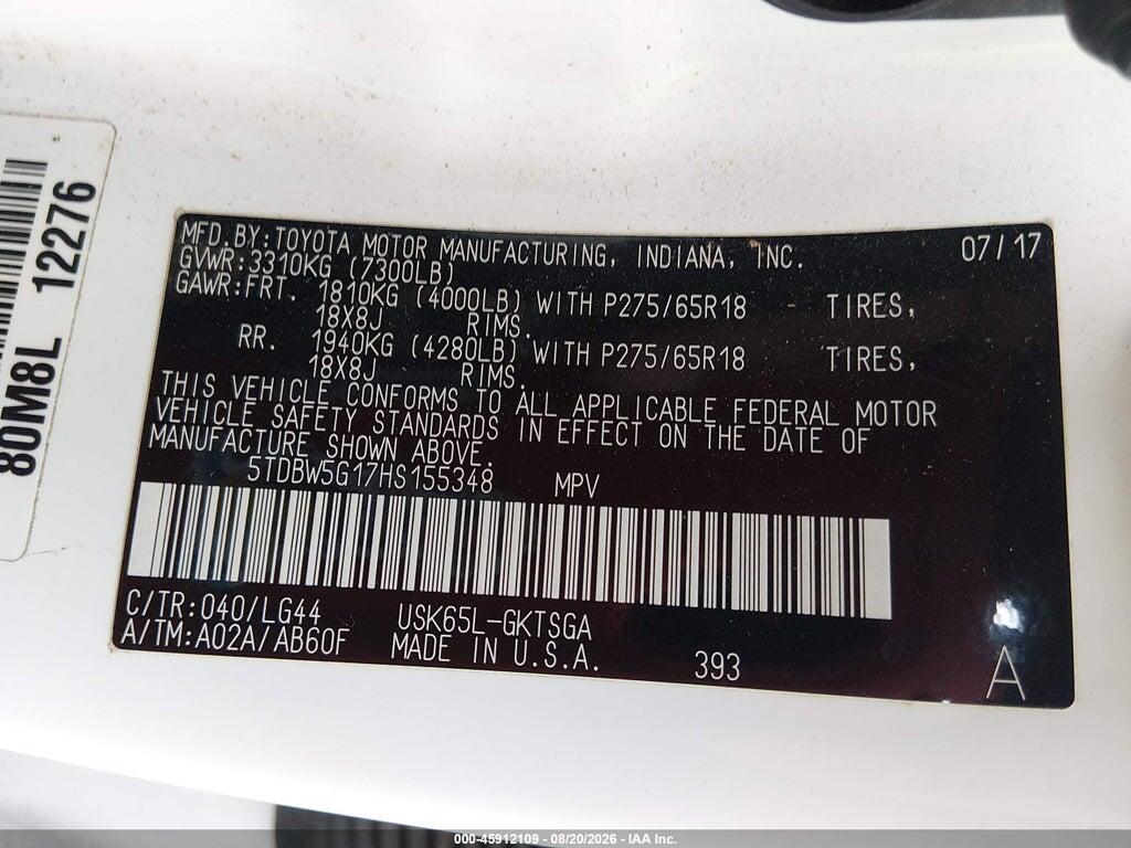 5TDBW5G17HS155348 2017 TOYOTA SEQUOIA photo no. 9
