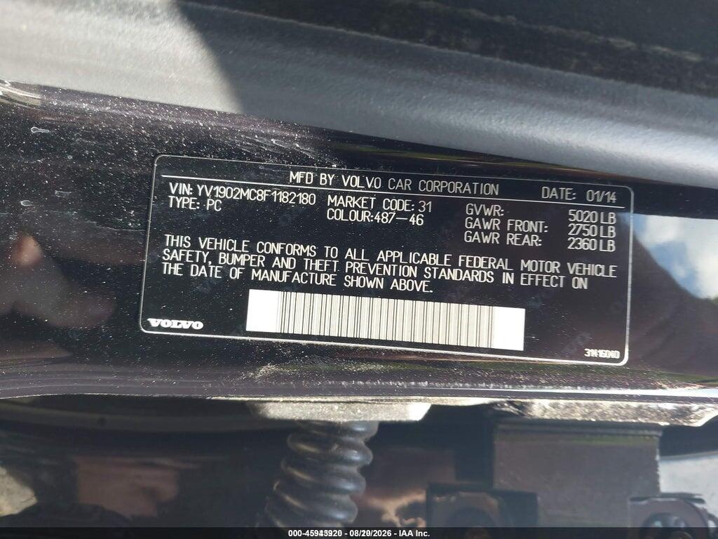 YV1902MC8F1182180 2015 VOLVO S80 photo no. 9