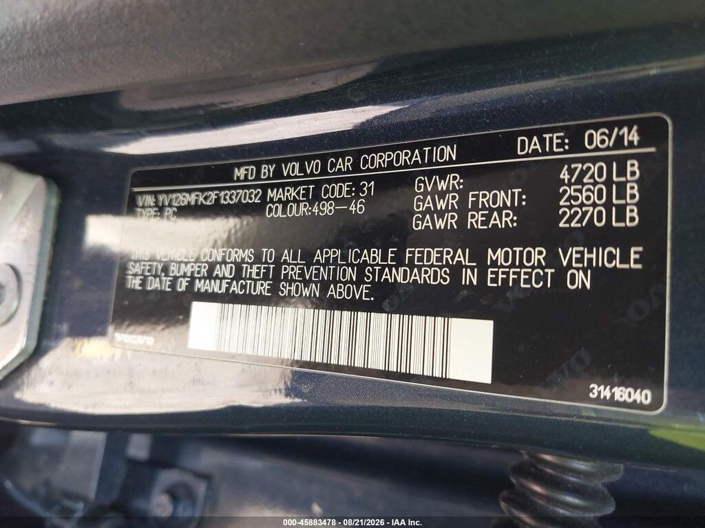 YV126MFK2F1337032 2015 VOLVO S60 photo no. 9