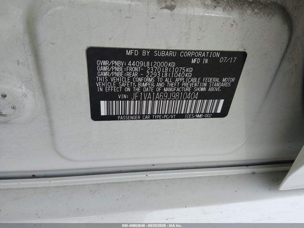 JF1VA1A69J9810404 2018 SUBARU WRX photo no. 9