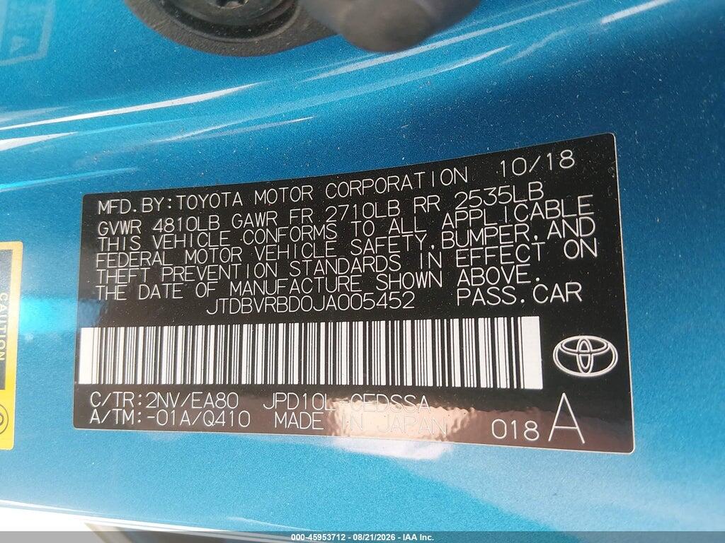 JTDBVRBD0JA005452 2018 TOYOTA MIRAI photo no. 9
