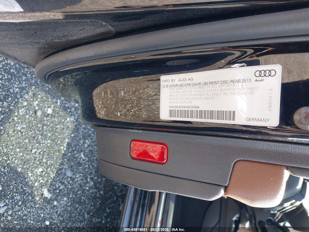 WAUDNAF4XKA030684 2019 AUDI A4 photo no. 9