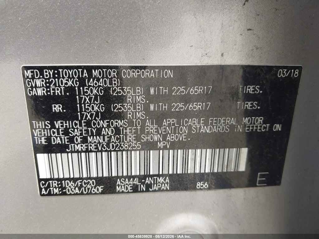 JTMRFREV3JD238255 2018 TOYOTA RAV4 photo no. 9