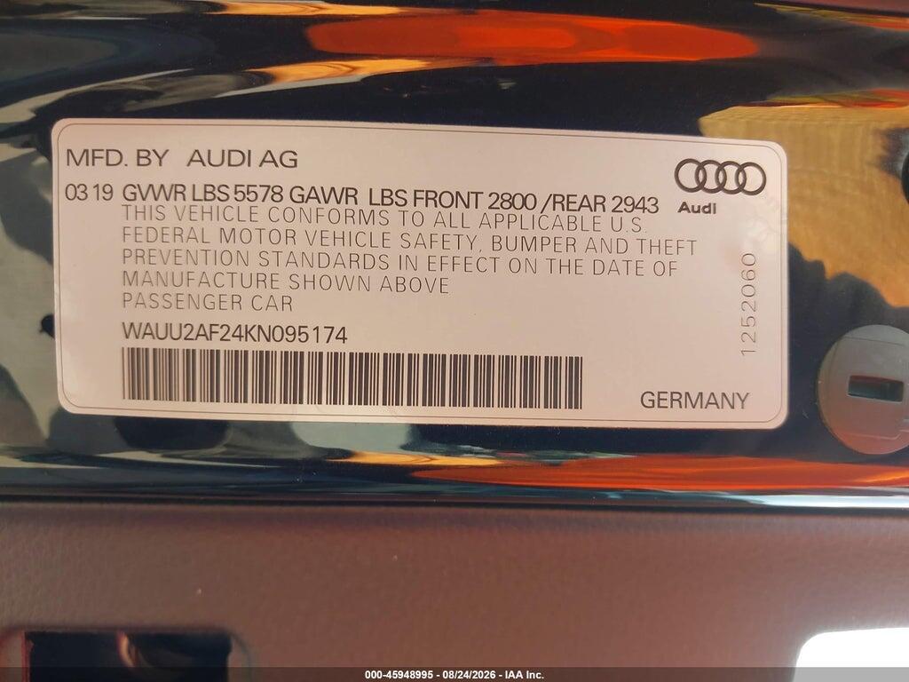WAUU2AF24KN095174 2019 AUDI A7 photo no. 9