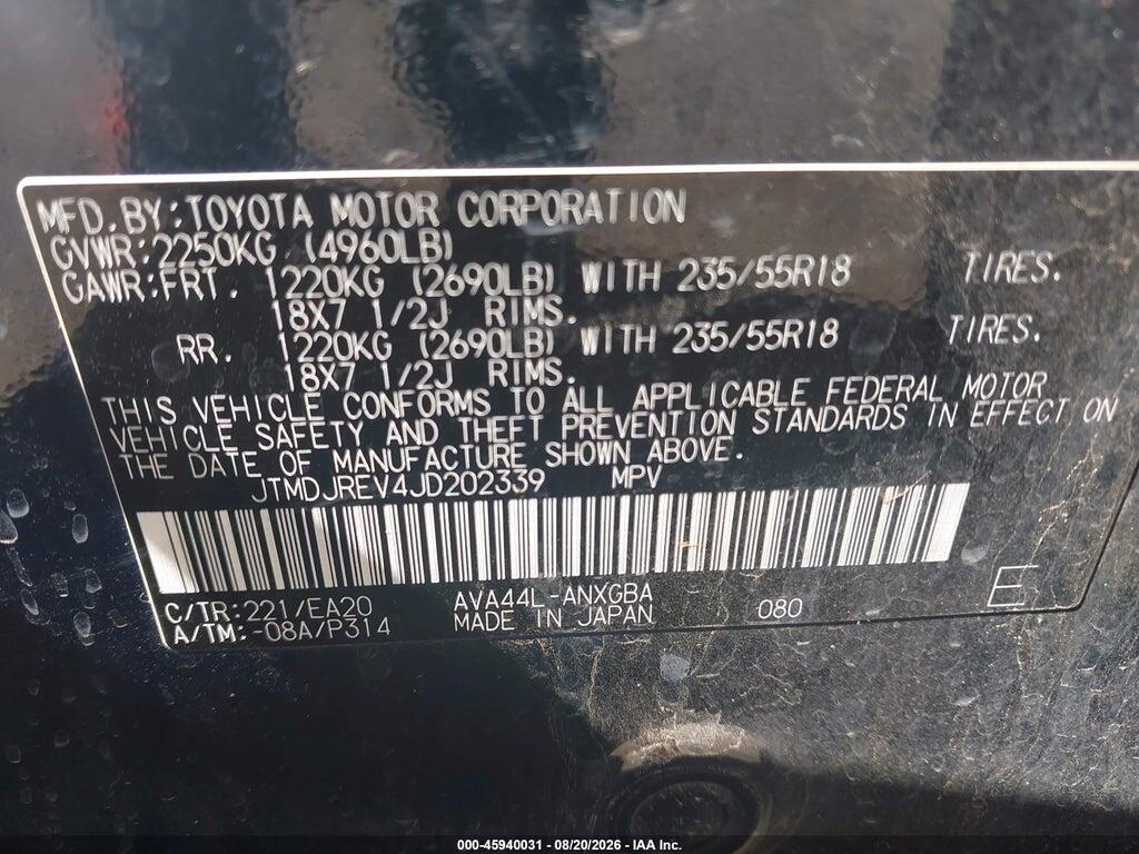 JTMDJREV4JD202339 2018 TOYOTA RAV4 HYBRID photo no. 9