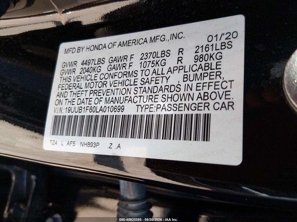 19UUB1F60LA010699 2020 ACURA TLX photo no. 9
