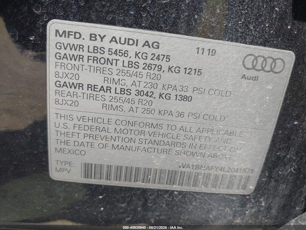 WA1BNAFY4L2041571 2020 AUDI Q5 photo no. 9