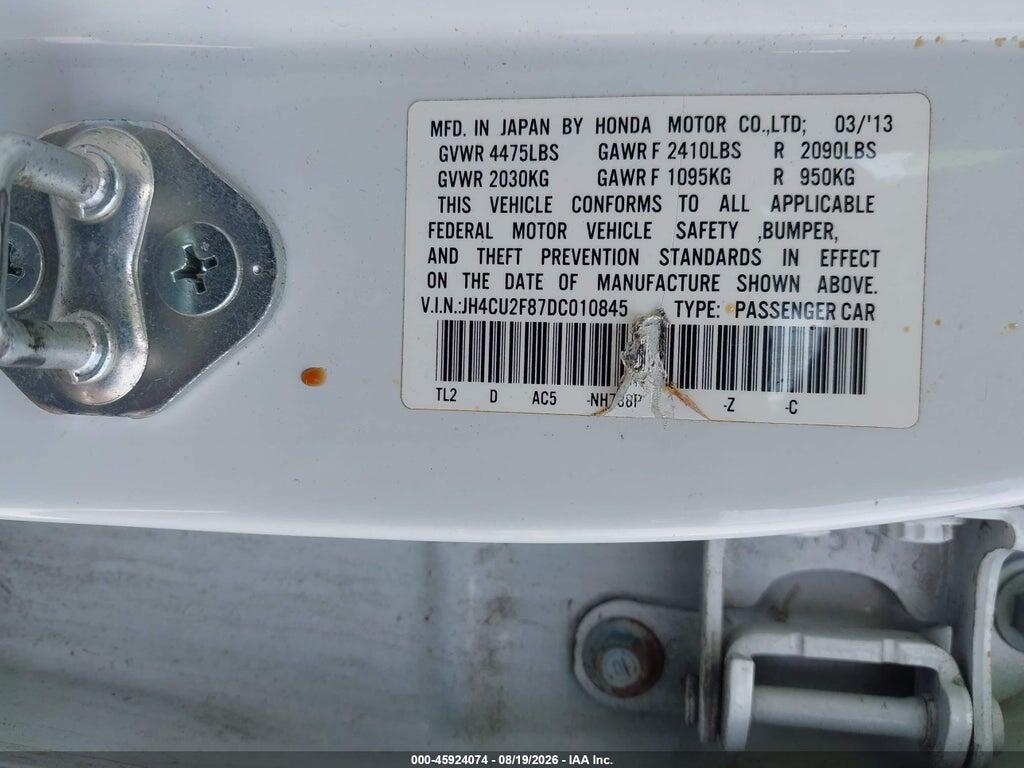 JH4CU2F87DC010845 2013 ACURA TSX photo no. 9