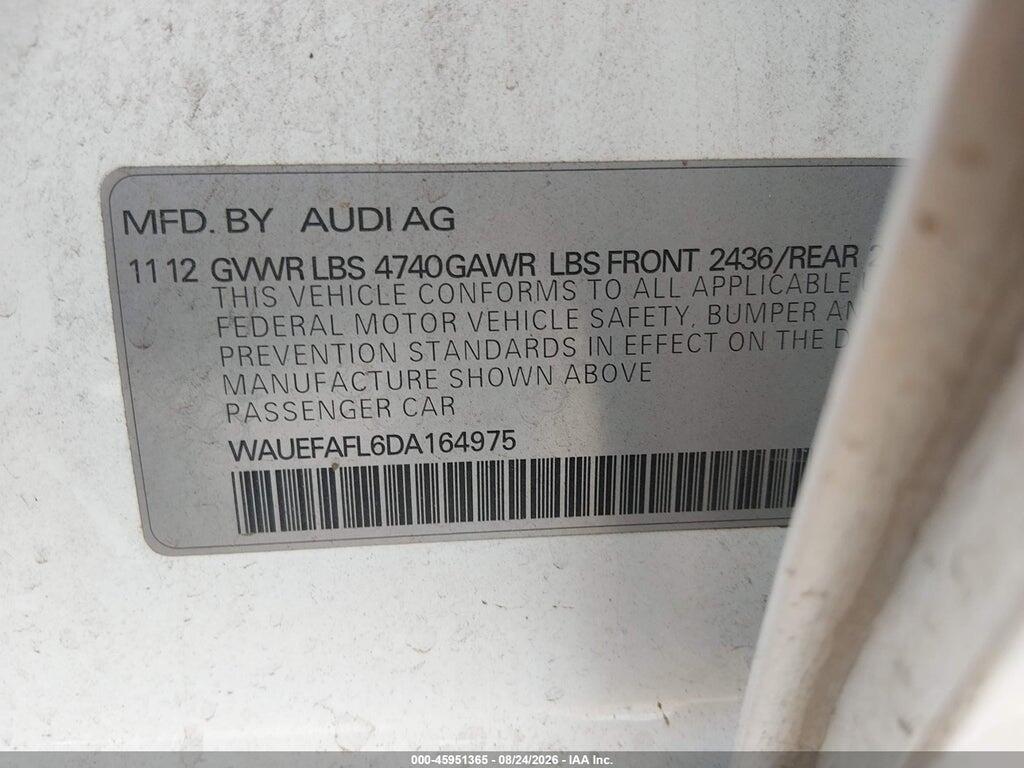 WAUEFAFL6DA164975 2013 AUDI A4 photo no. 9