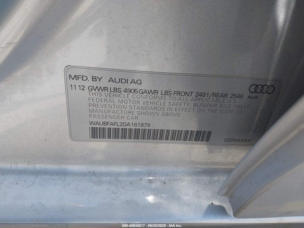 WAUBFAFL2DA161879 2013 AUDI A4 photo no. 9