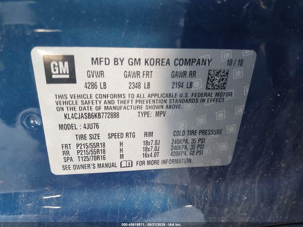 KL4CJASB6KB772888 2019 BUICK ENCORE photo no. 9