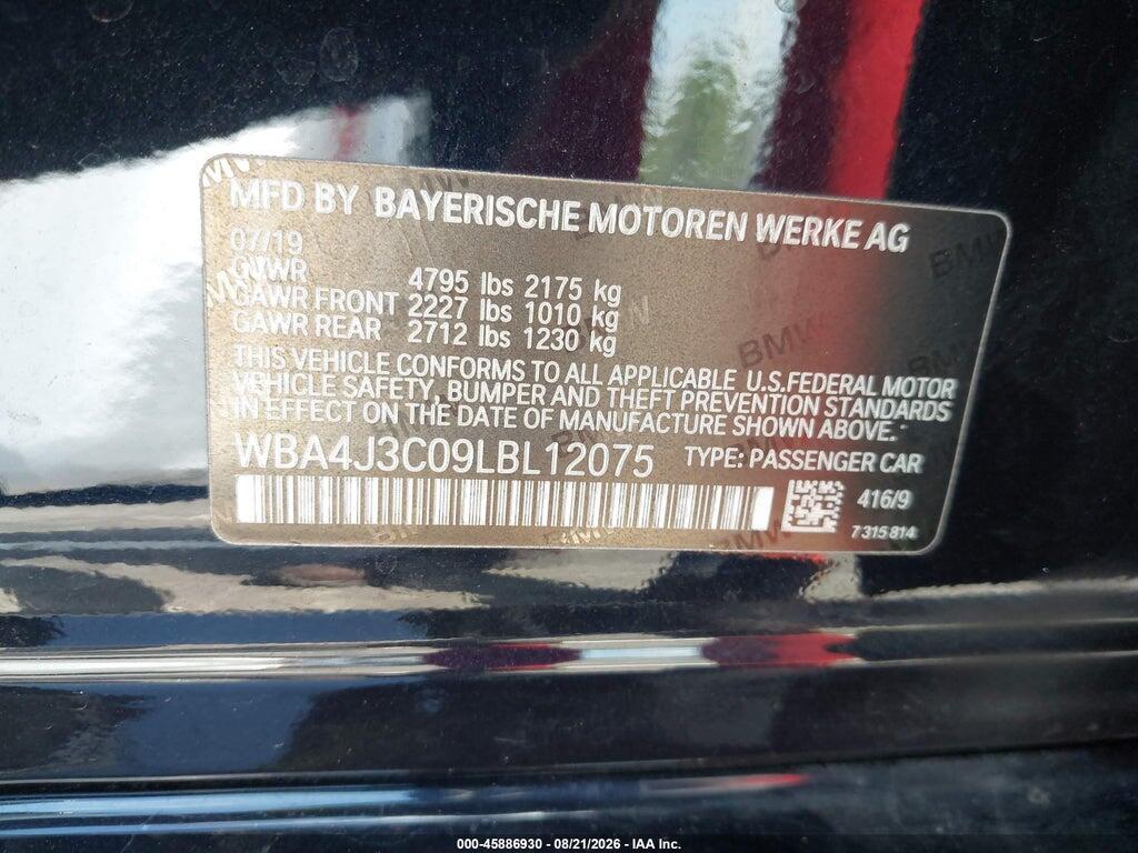 WBA4J3C09LBL12075 2020 BMW 430I GRAN COUPE photo no. 9