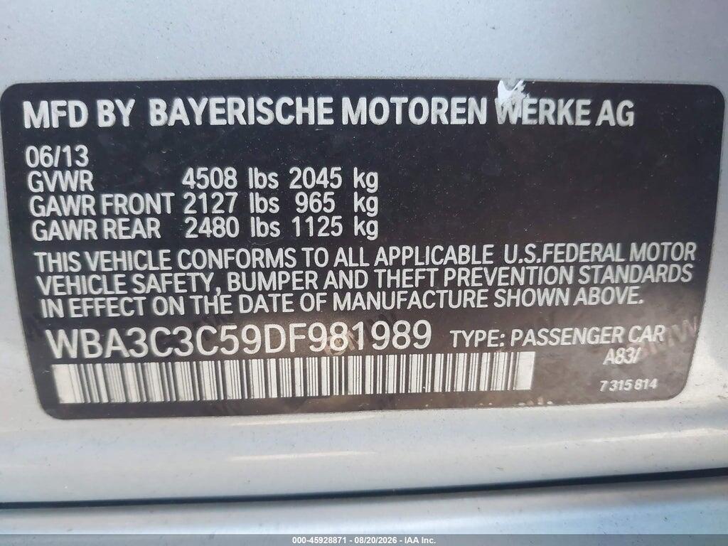 WBA3C3C59DF981989 2013 BMW 320I photo no. 9