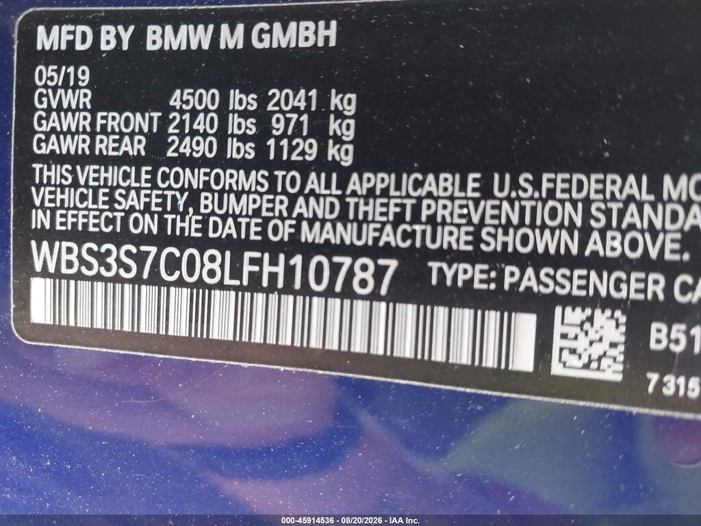 WBS3S7C08LFH10787 2020 BMW M4 photo no. 9