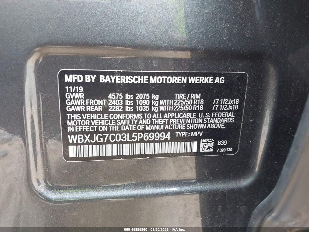 WBXJG7C03L5P69994 2020 BMW X1 photo no. 9