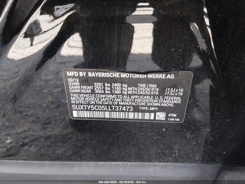 5UXTY5C05LLT37473 2020 BMW X3 photo no. 9