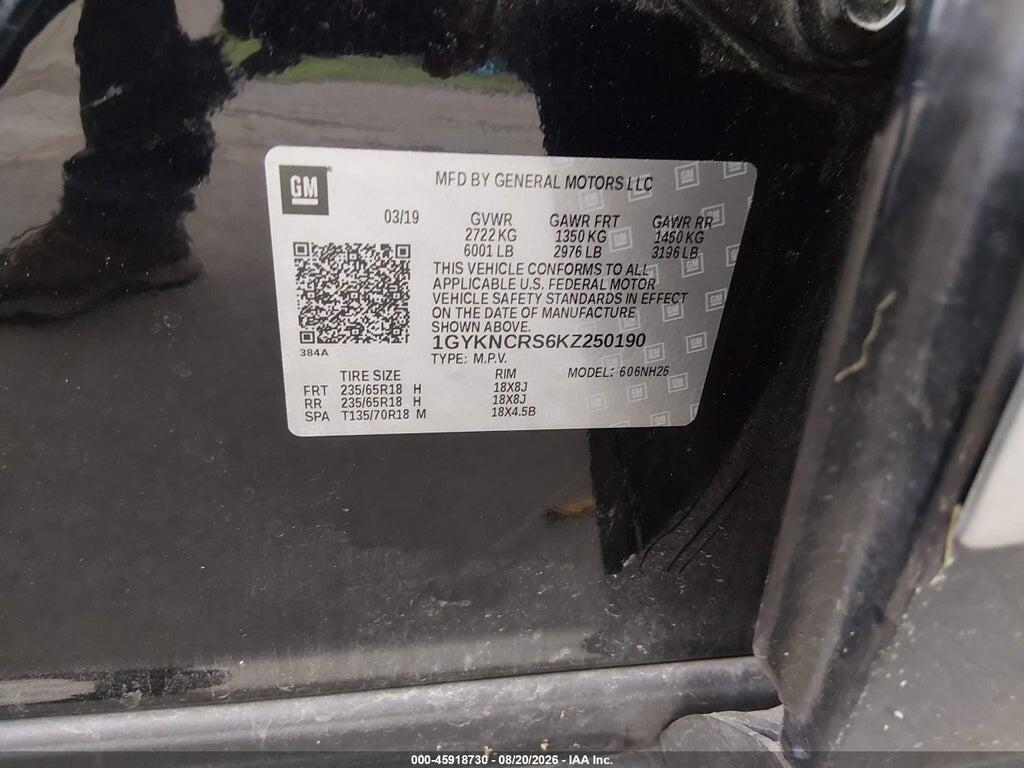 1GYKNCRS6KZ250190 2019 CADILLAC XT5 photo no. 9
