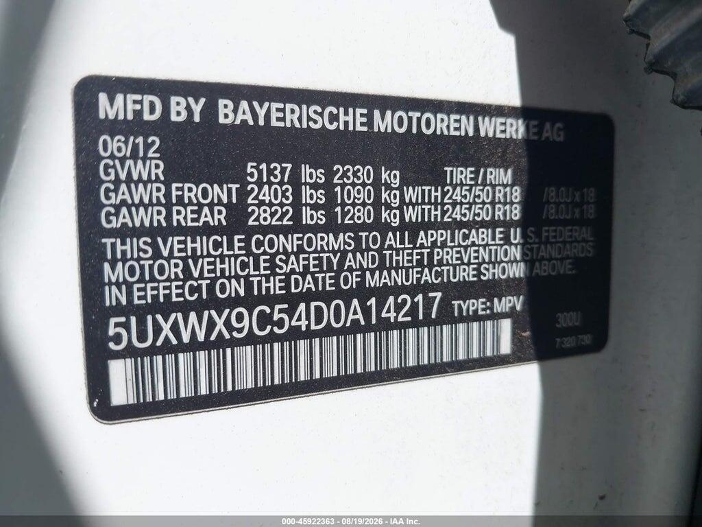 5UXWX9C54D0A14217 2013 BMW X3 photo no. 9