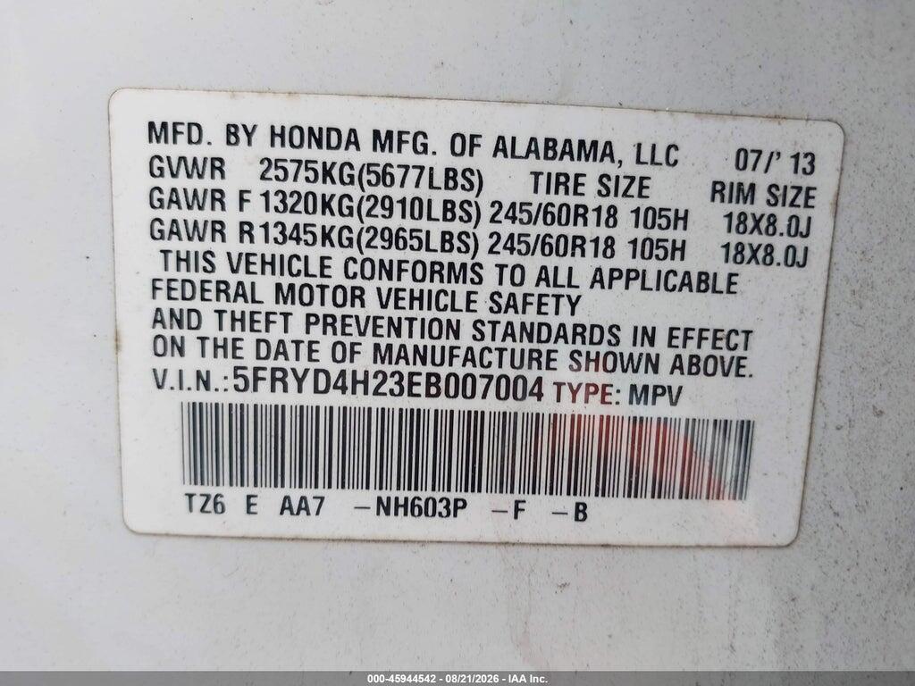 5FRYD4H23EB007004 2014 ACURA MDX photo no. 9