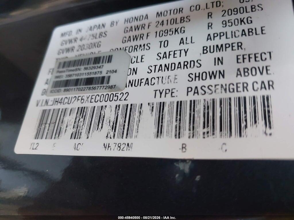 JH4CU2F6XEC000522 2014 ACURA TSX photo no. 9