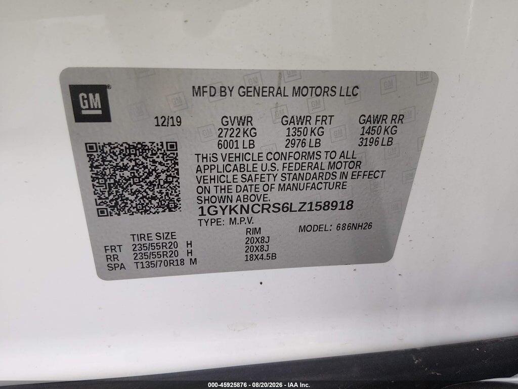 1GYKNCRS6LZ158918 2020 CADILLAC XT5 photo no. 9