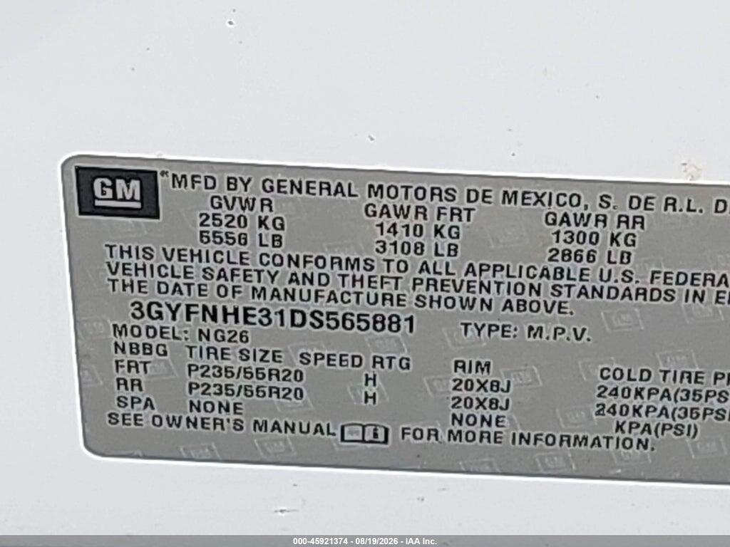 3GYFNHE31DS565881 2013 CADILLAC SRX photo no. 9