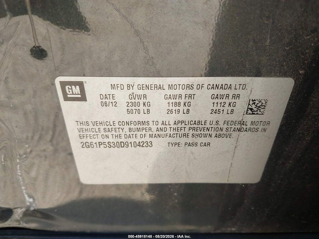 2G61P5S30D9104233 2013 CADILLAC XTS photo no. 9