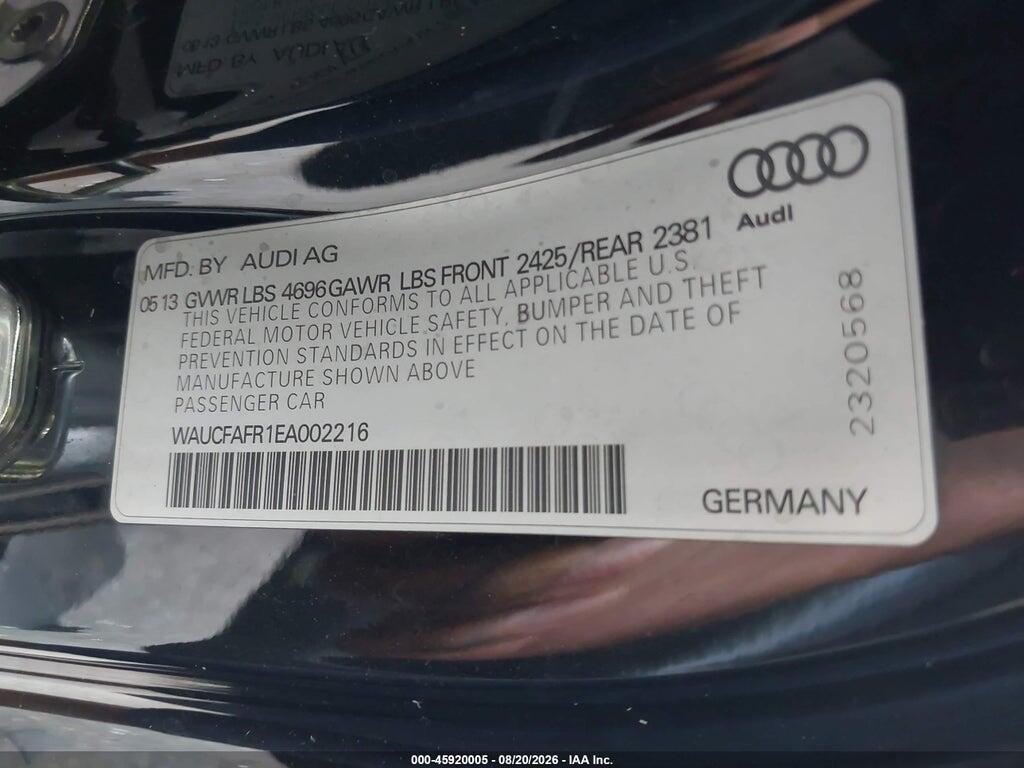 WAUCFAFR1EA002216 2014 AUDI A5 photo no. 9