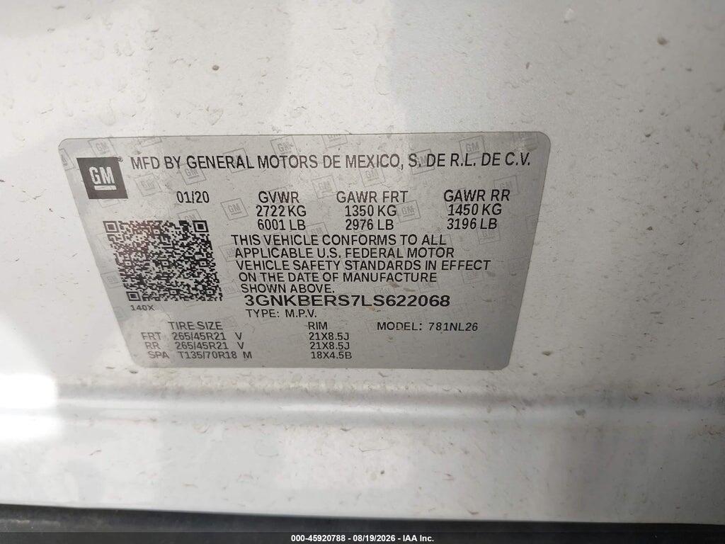 3GNKBERS7LS622068 2020 CHEVROLET BLAZER photo no. 9