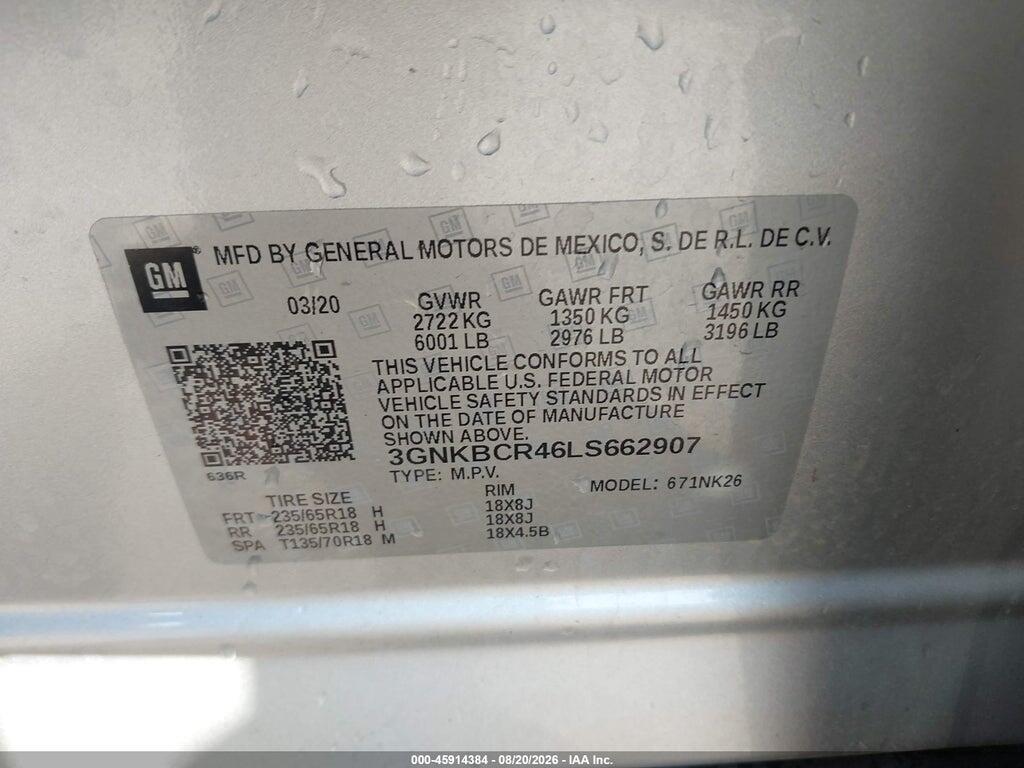3GNKBCR46LS662907 2020 CHEVROLET BLAZER photo no. 9
