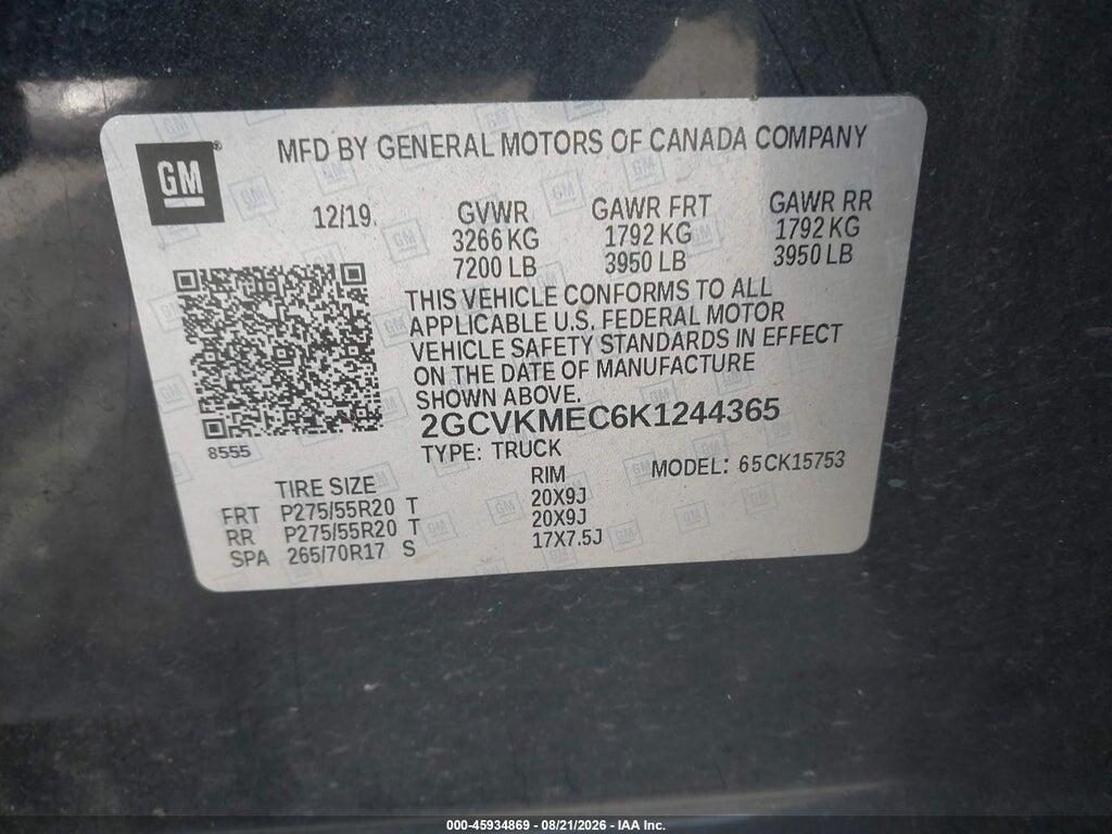 2GCVKMEC6K1244365 2019 CHEVROLET SILVERADO 1500 LD photo no. 9