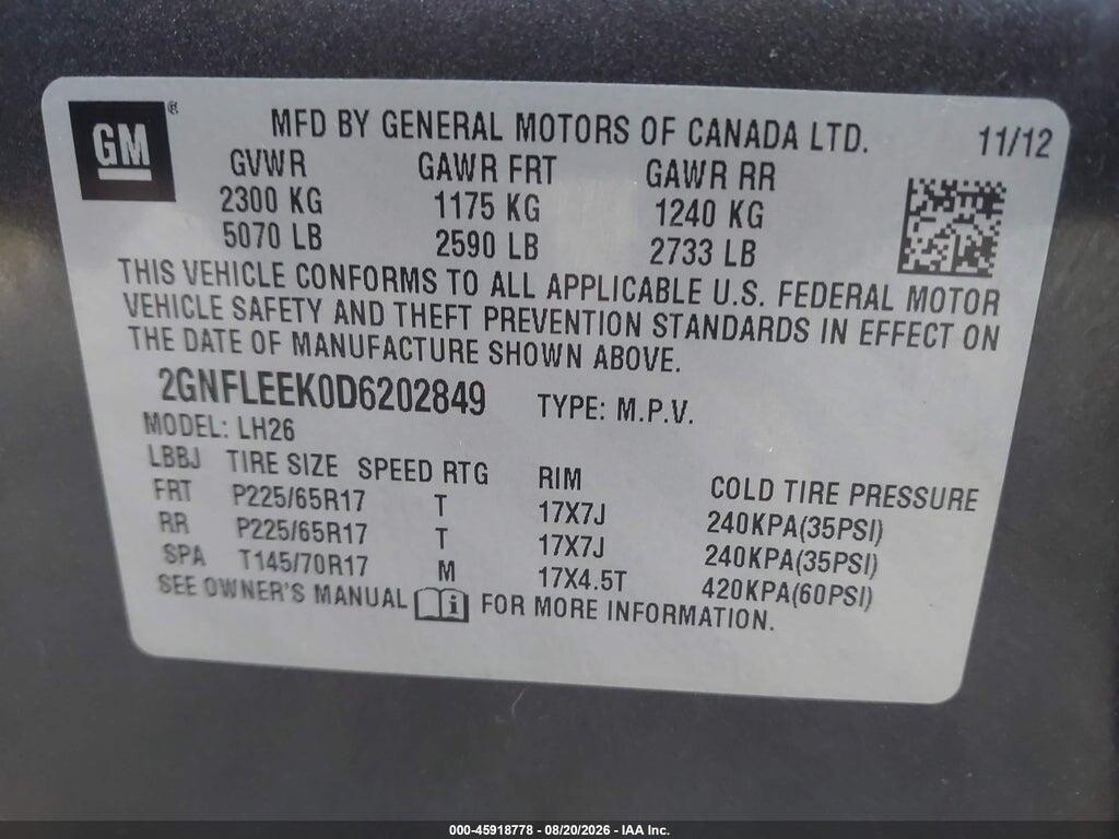 2GNFLEEK0D6202849 2013 CHEVROLET EQUINOX photo no. 9
