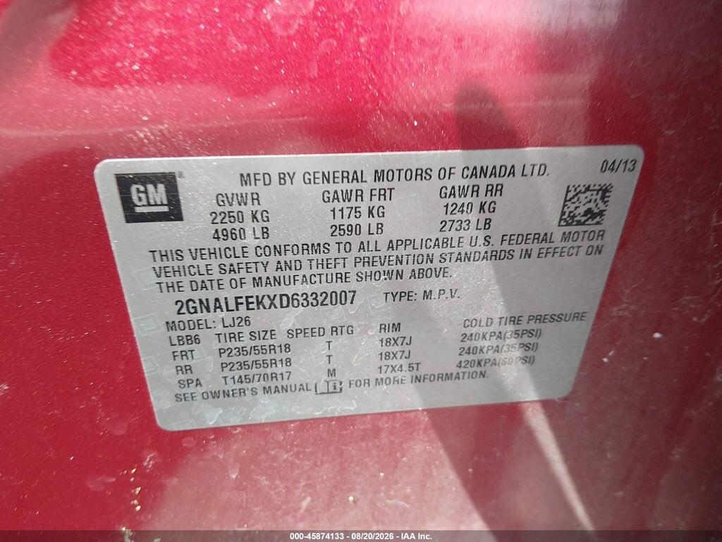 2GNALFEKXD6332007 2013 CHEVROLET EQUINOX photo no. 9