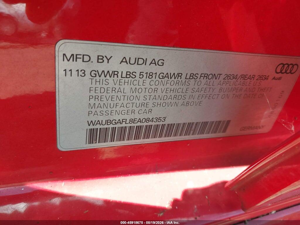 WAUBGAFL8EA084353 2014 AUDI S4 photo no. 9