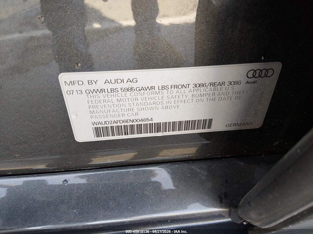 WAUD2AFD6EN004654 2014 AUDI S8 photo no. 9