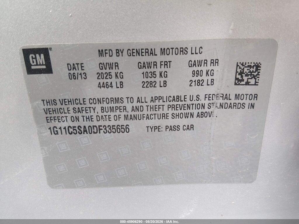 1G11C5SA0DF335656 2013 CHEVROLET MALIBU photo no. 9