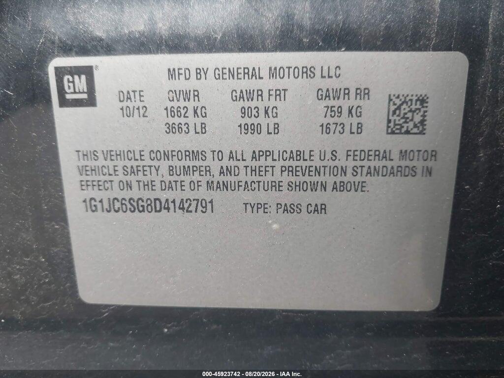 1G1JC6SG8D4142791 2013 CHEVROLET SONIC photo no. 9