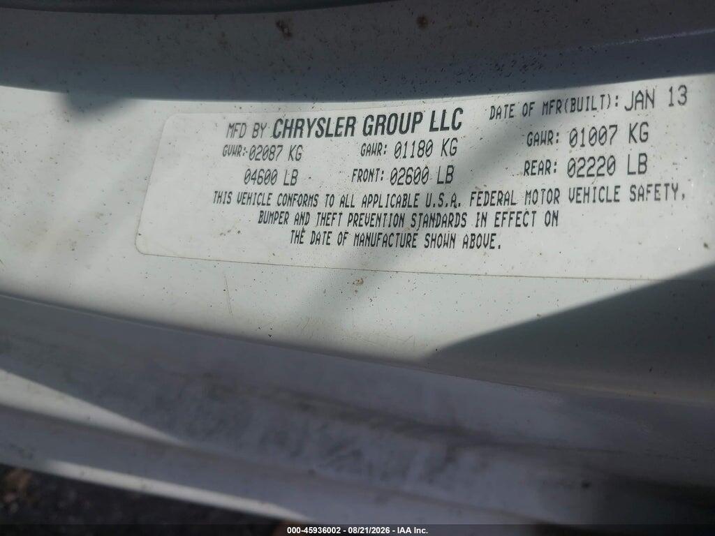 1C3CCBBB4DN651840 2013 CHRYSLER 200 photo no. 9