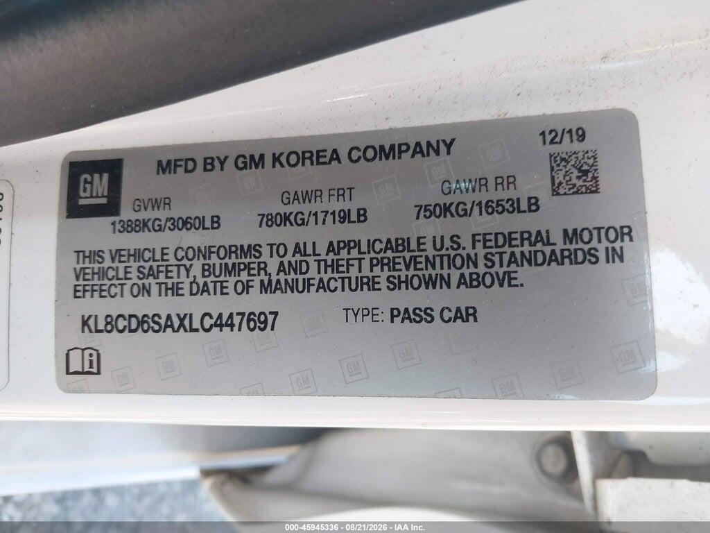 KL8CD6SAXLC447697 2020 CHEVROLET SPARK photo no. 9