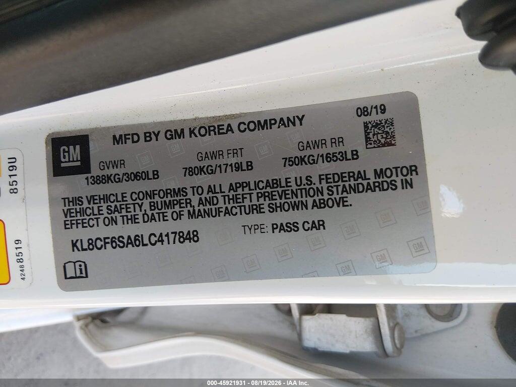 KL8CF6SA6LC417848 2020 CHEVROLET SPARK photo no. 9
