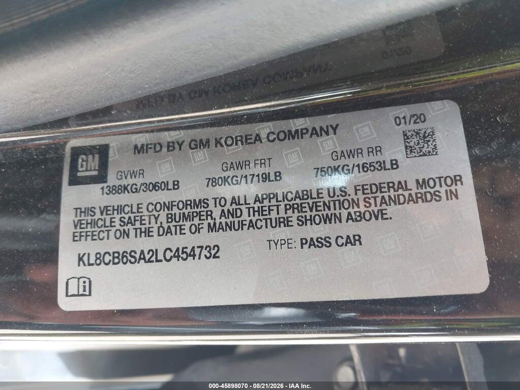 KL8CB6SA2LC454732 2020 CHEVROLET SPARK photo no. 9