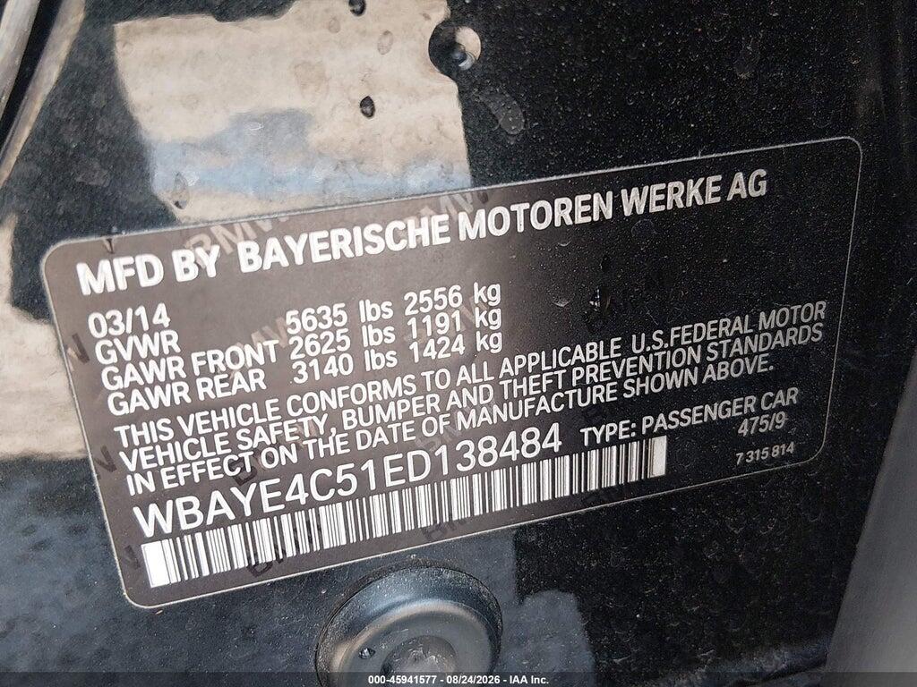 WBAYE4C51ED138484 2014 BMW 740LI photo no. 9
