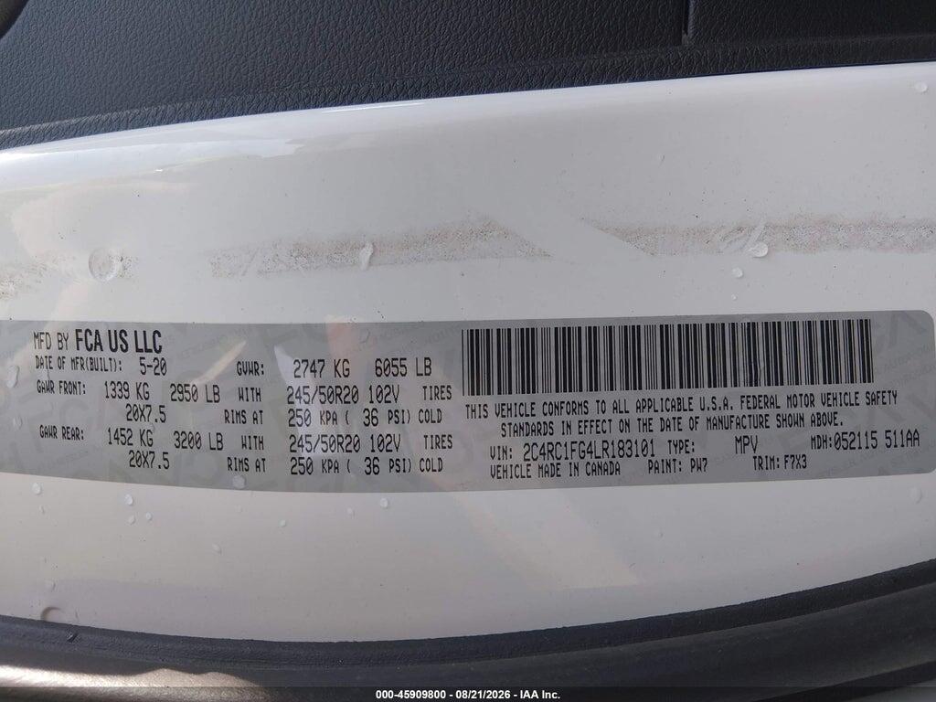 2C4RC1FG4LR183101 2020 CHRYSLER PACIFICA photo no. 9